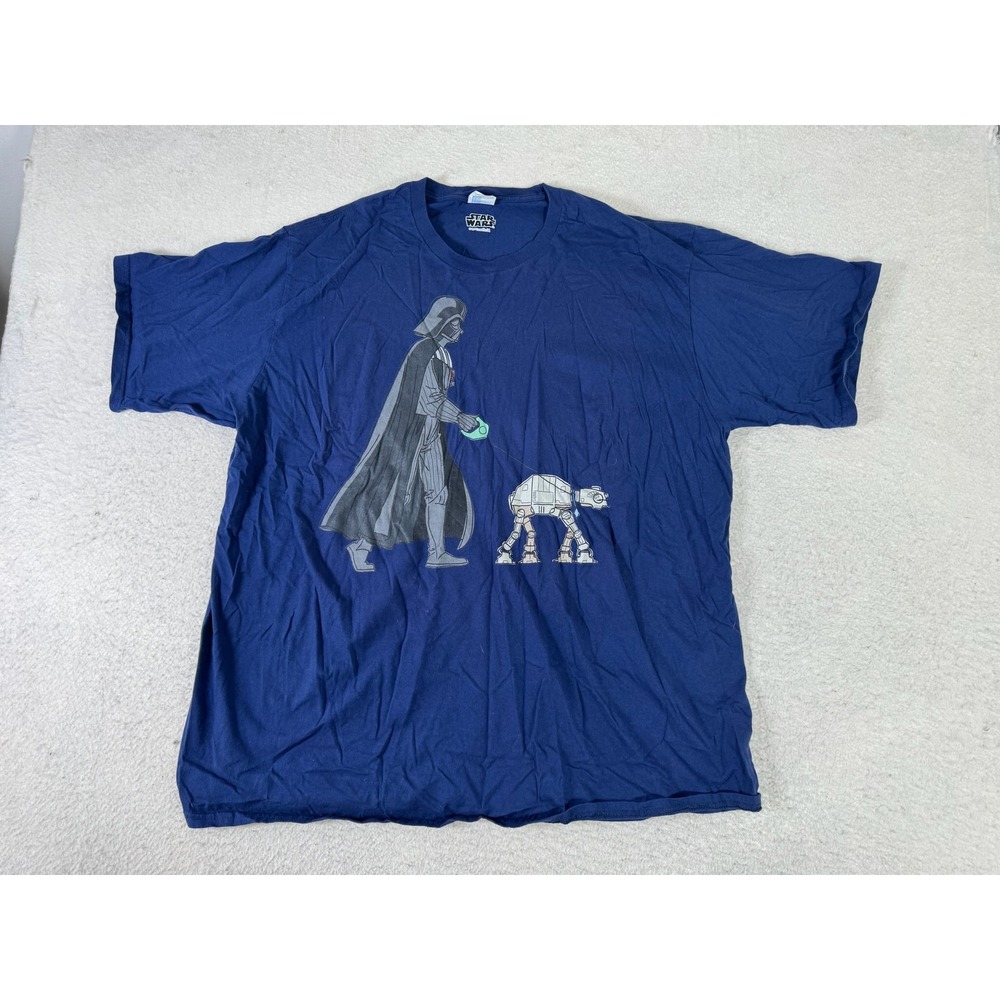 Star Wars Darth Vader AT-AT T-Shirt Mens 2XL Navy Blue Good Graphic Tee